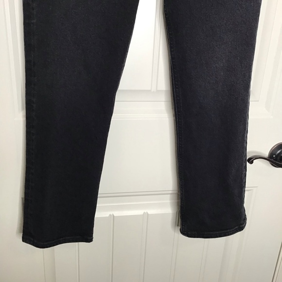 AGOLDE Riley High Rise Straight Crop Jeans In Black Size 28P. - Picture 3 of 11